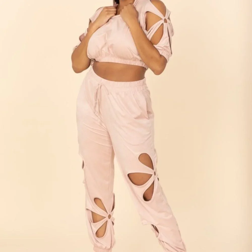 Hoodie Flower Cut-Out Set - Picture 9 of 11